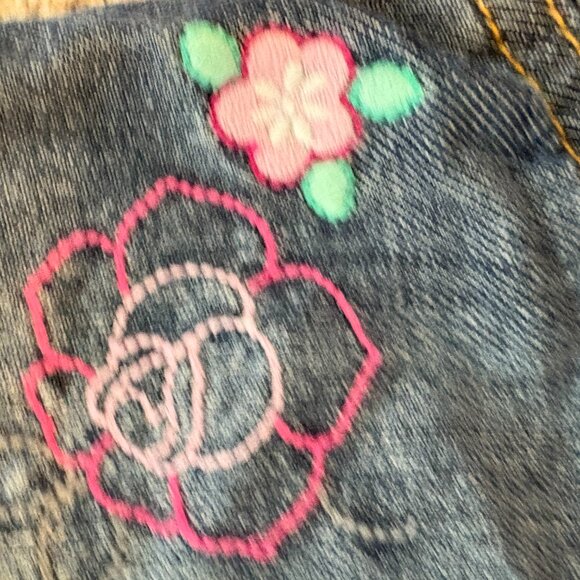 The Children’s Place Denim Dress Floral Butterfly Details 6-9M Girls Baby NEW - Picture 4 of 8